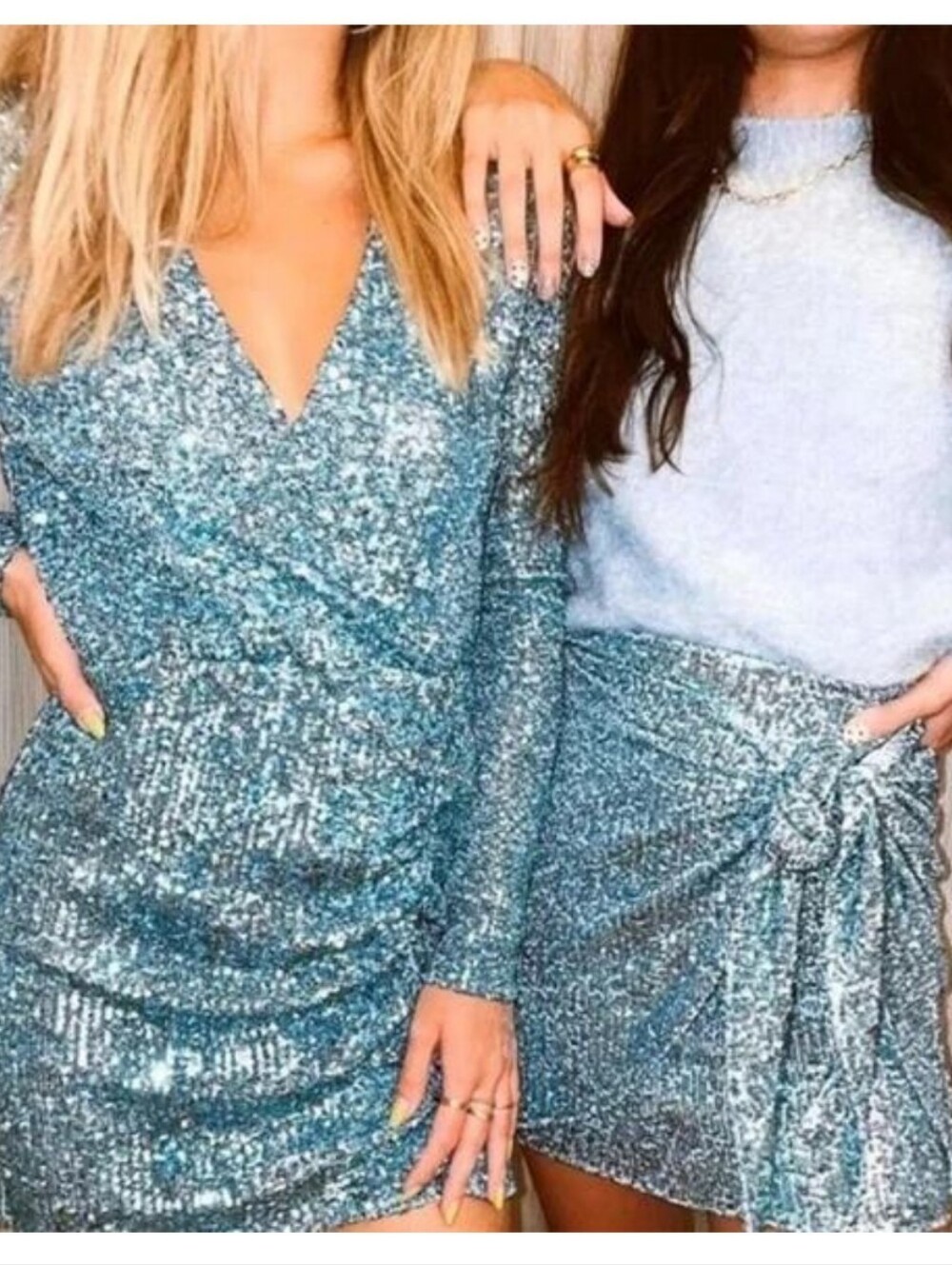 Show Me Your Mumu Party Hope Sequin Dress in Frosty Blue Sequin XL - Picture 4 of 4